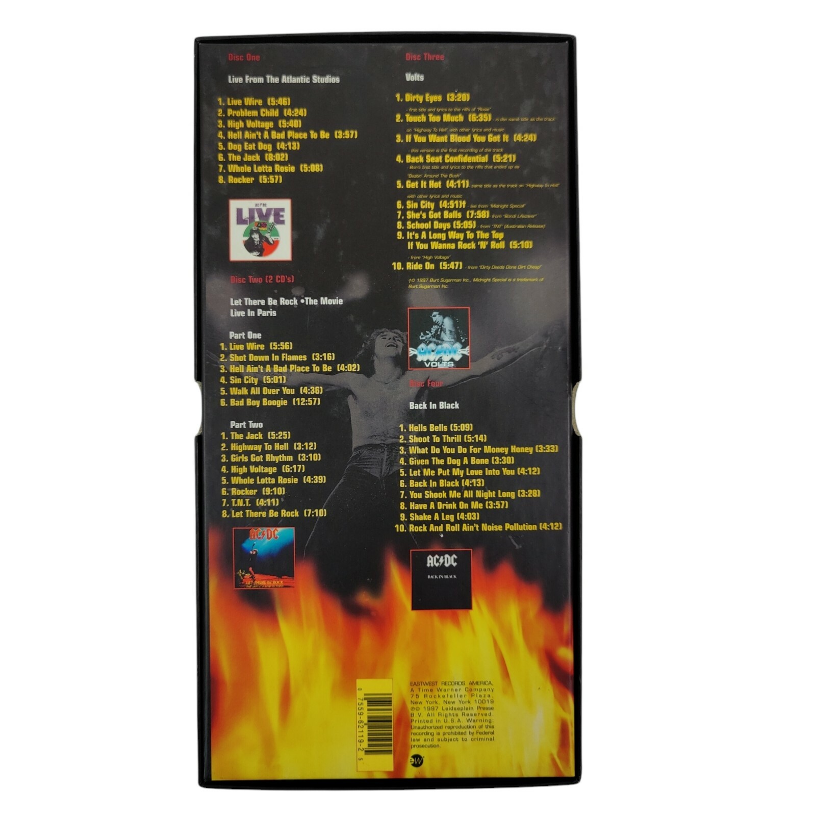 Bonfire AC/DC Boxset W/ Poster Book Pick Sticker - Tat + 2 CD’s - Missing 2 CD’s