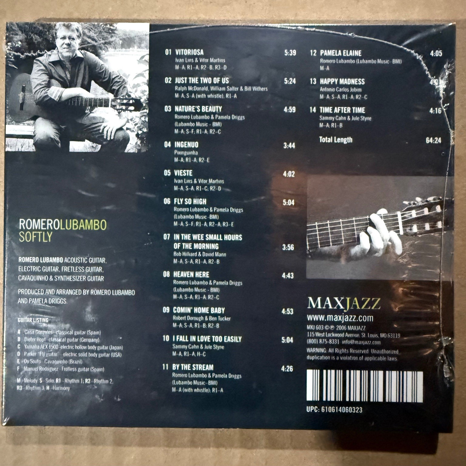 Romero Lubambo – Softly CD 2006 Jazz Latin Maxjazz String Series Guitar