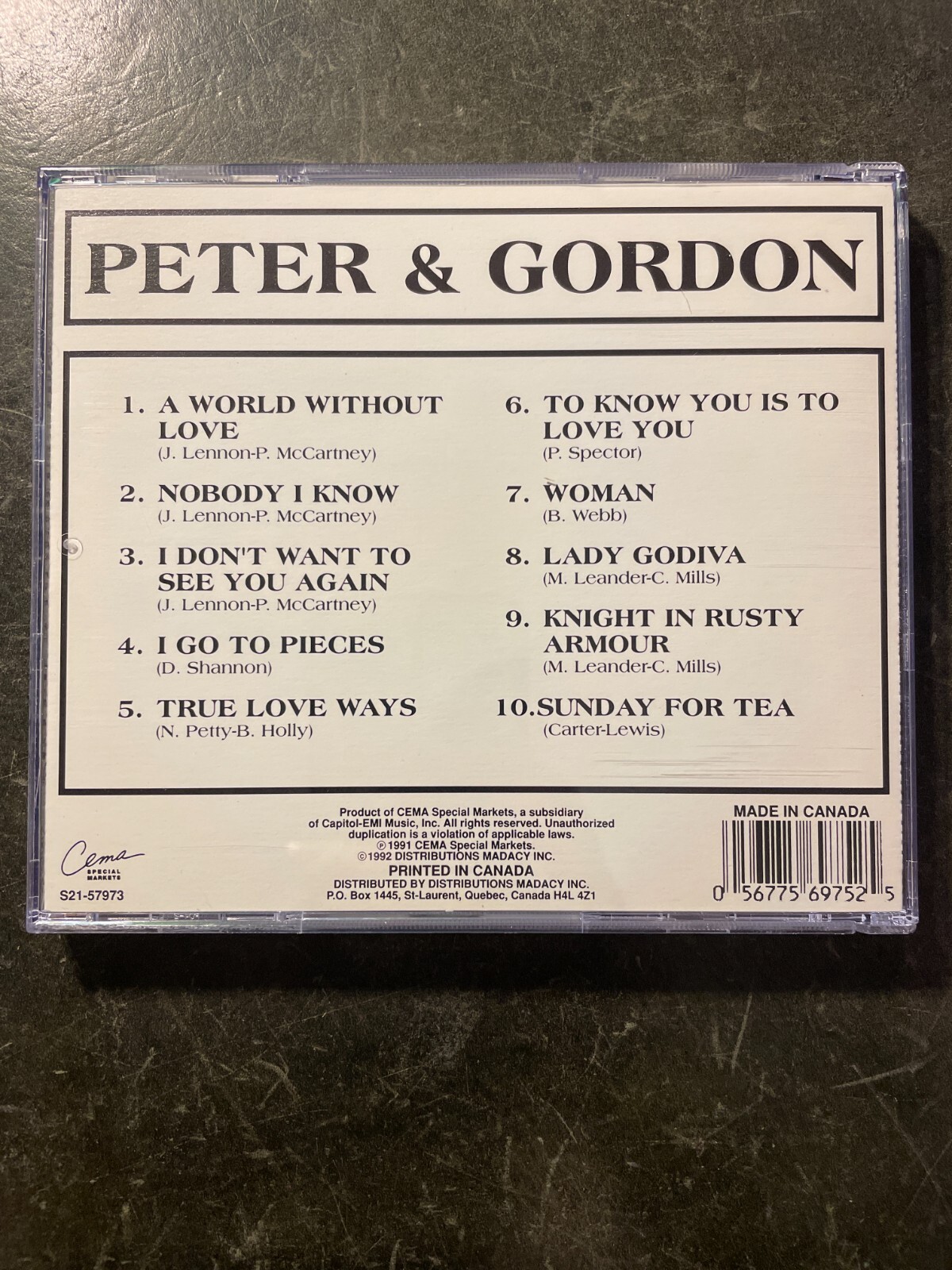 All Time Greatest Hits of Peter & Gordon CD, CEMA, 1992