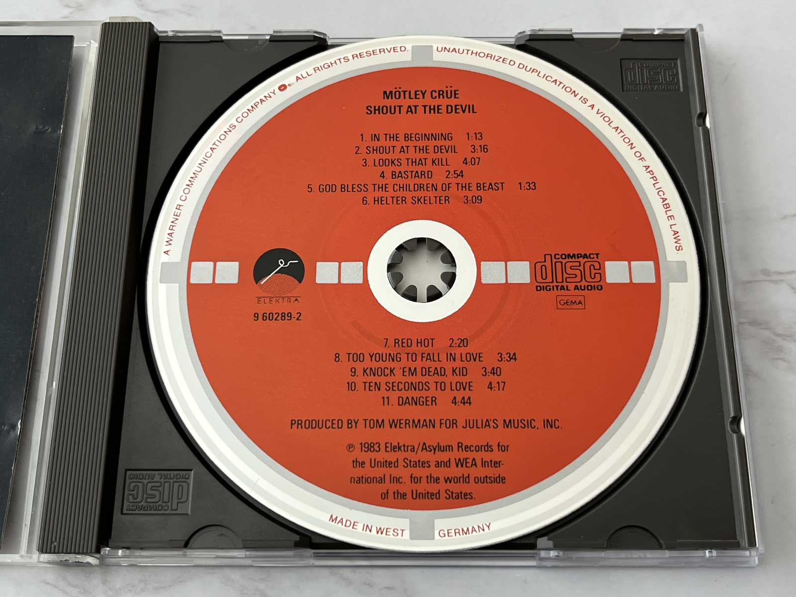 Motley Crue Shout At The Devil CD TARGET DISC WEST GERMANY Elektra 960289-2 RARE