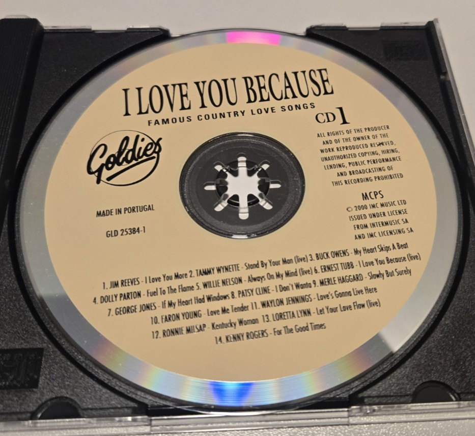 I Love You Because: Famous Country Love Songs 3-CD Box Set 1990s Discs Near Mint