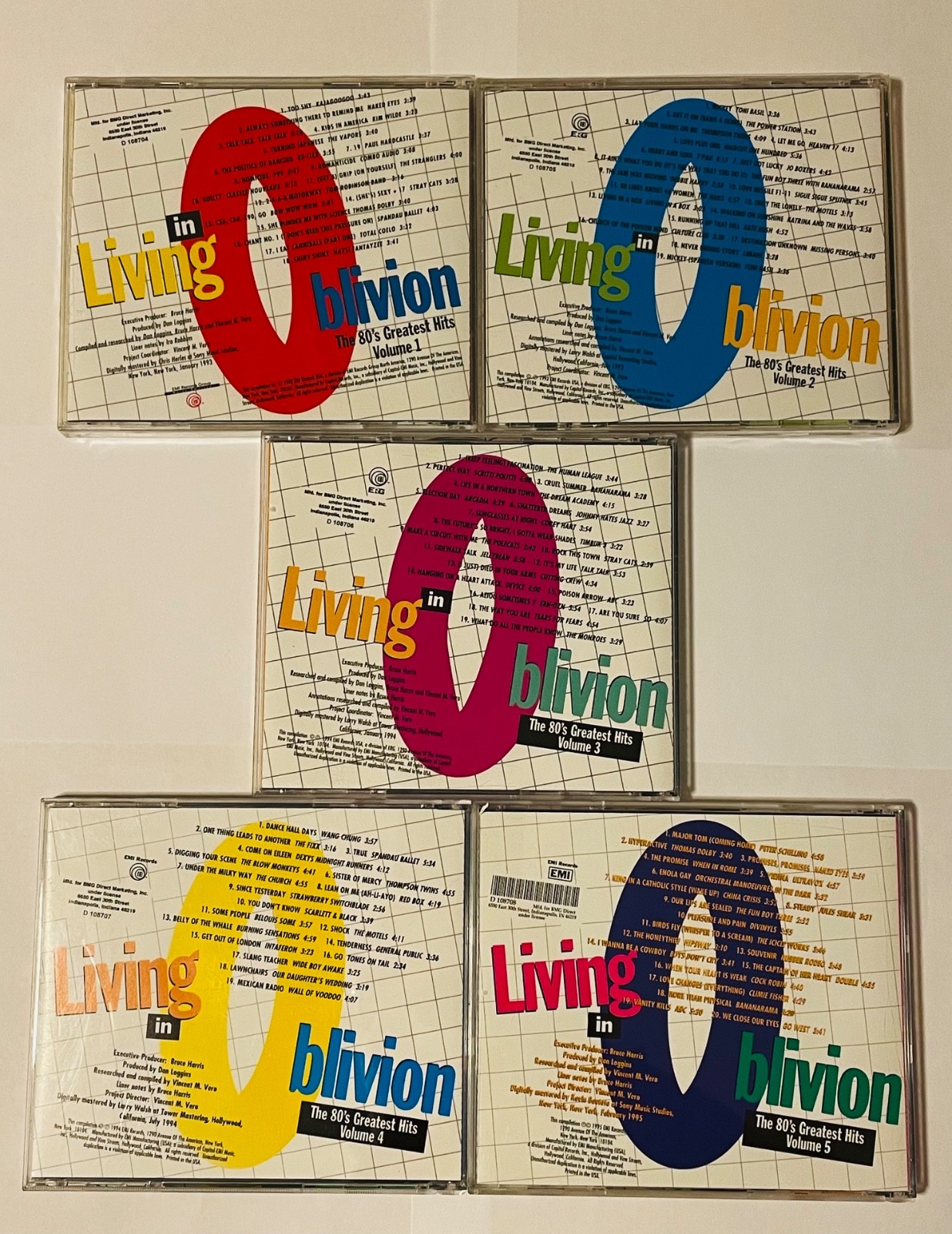LIVING IN OBLIVION The 80's Greatest Hits Vol 1-5 CD SET (New Wave Alternative!)