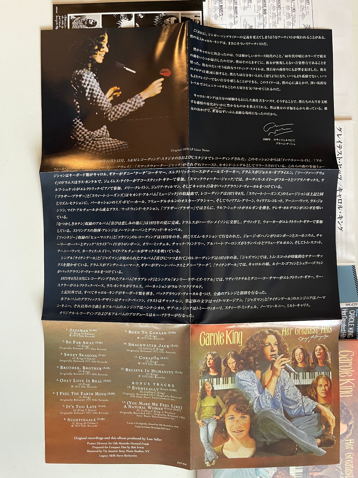 Carole King Her Greatest Hits Mini LP CD Paper Sleeve OBI EICP-849 Japan Limited