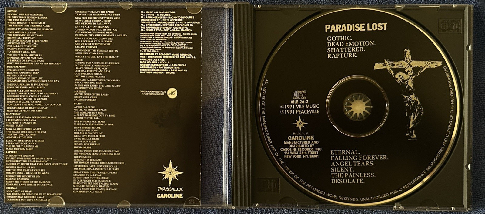 Paradise Lost - Gothic - 1991 - CD - Rare - 1st Edition - Like New