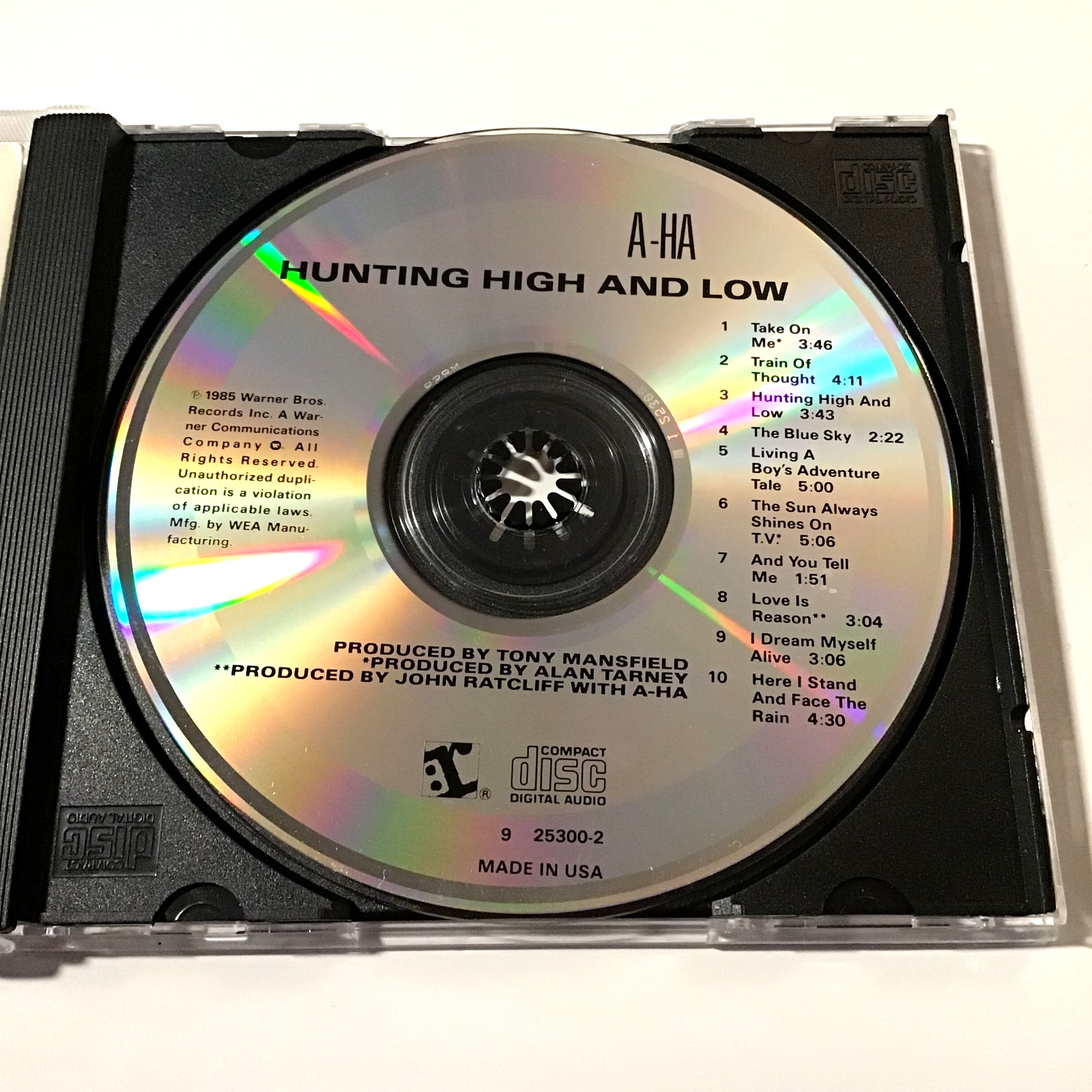 a-ha Hunting High And Low CD 1985 Take On Me Synth-Pop
