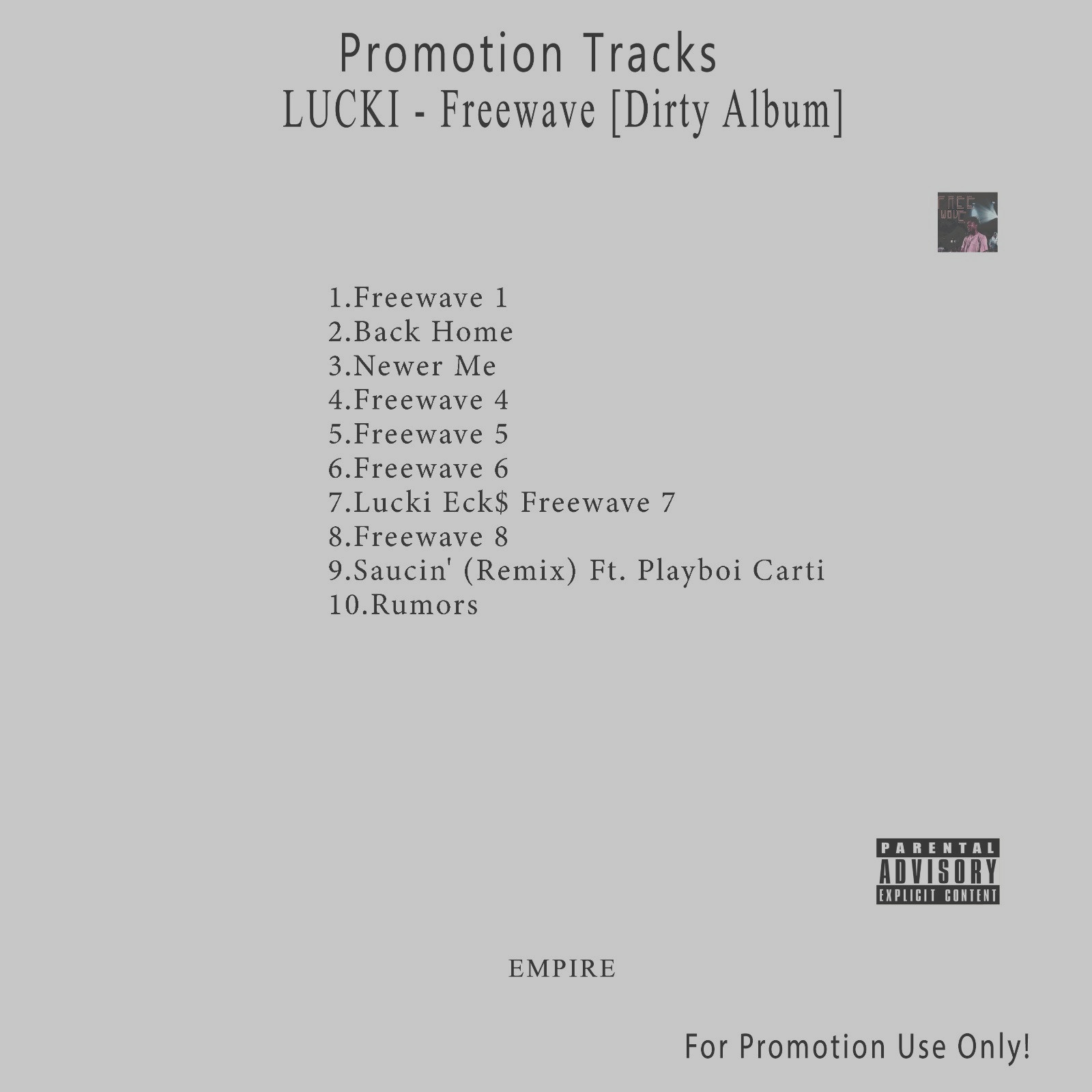 Rap/Hip-Hop.. White CD. LUCKI - Freewave [Dirty Album]