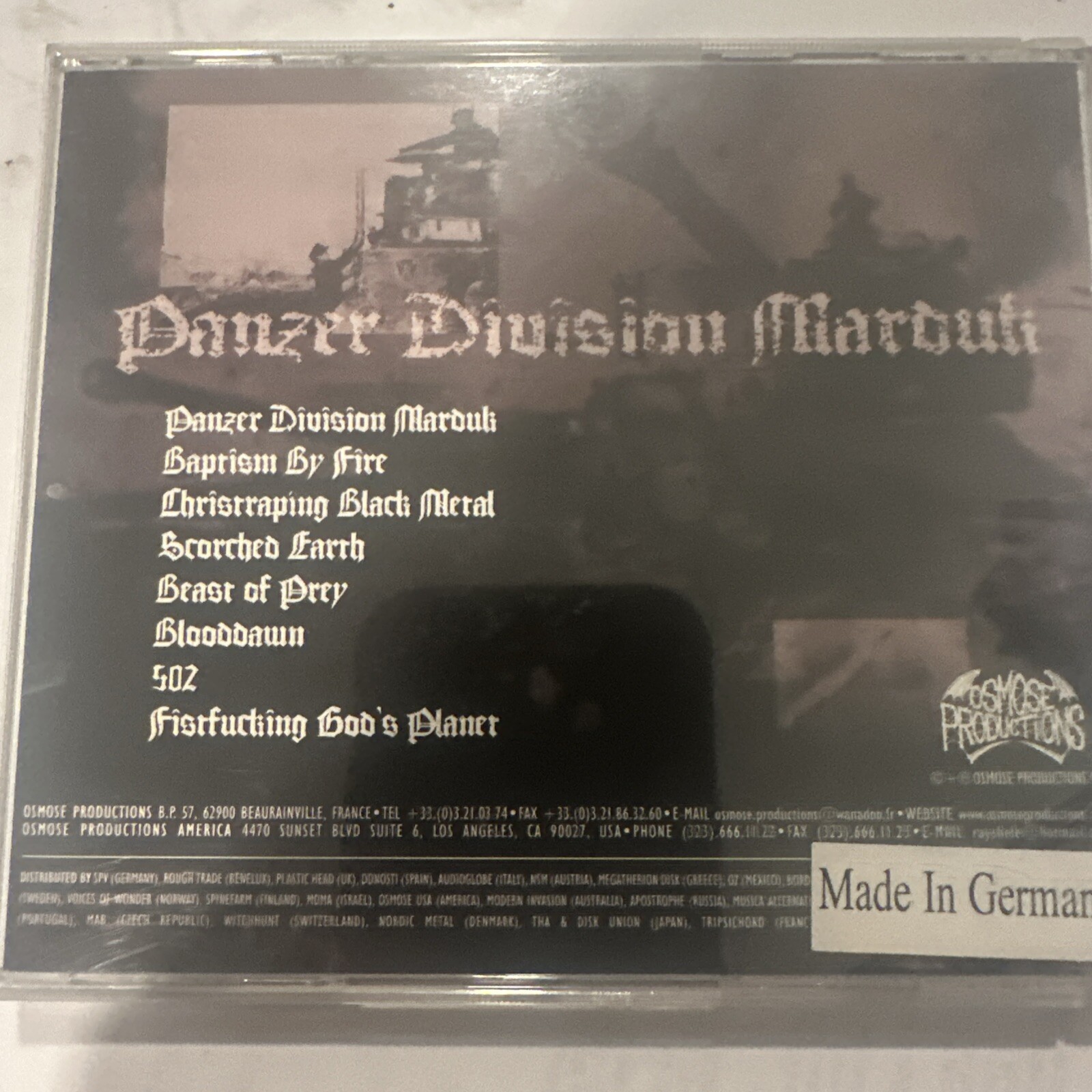 Marduk ‎– Panzer Division Marduk CD 1999 Osmose ‎– OPCD080 [ORIGINAL] *FR