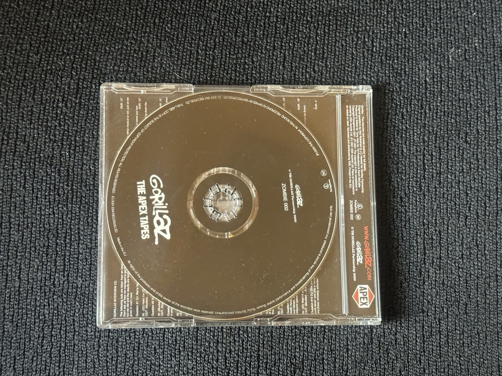 Gorillaz The Apex Tapes RARE Promo CD Rock Parlophone 2001 ZOMBIE 002