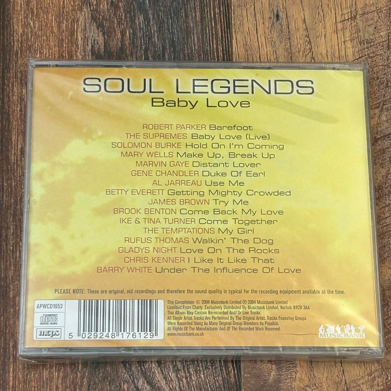 Soul Legends – Baby Love CD 2004 R&B Funk Compilation Musicbank
