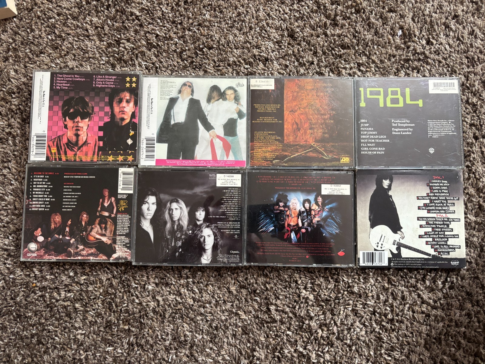 Classic Hair Metal Glam Rock 80/90s 8 CD LOT Motley Crue Skid Row Guns N' Roses