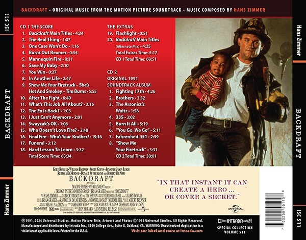 Backdraft - 2xCD original score - Limited Edition - Hans Zimmer