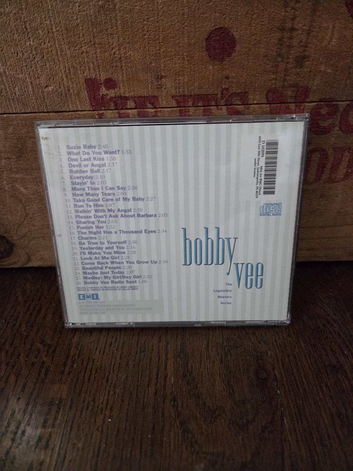Bobby Vee: Legendary Masters Series (1990 EMI-USA) Rock n Roll/Oldies.