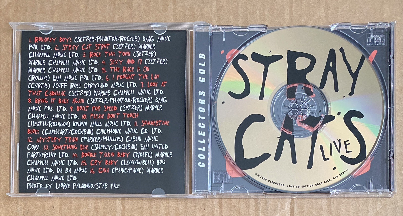 Stray Cats Live Collectors Gold Limited Edition CD Gold Disc CLP 0494-2 Mint