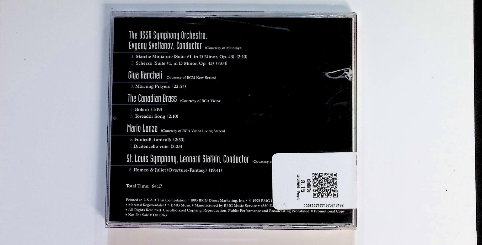 Discovery Sampler Classical Vol. 1 CD 1995 Promo BMG Classical Orchestral