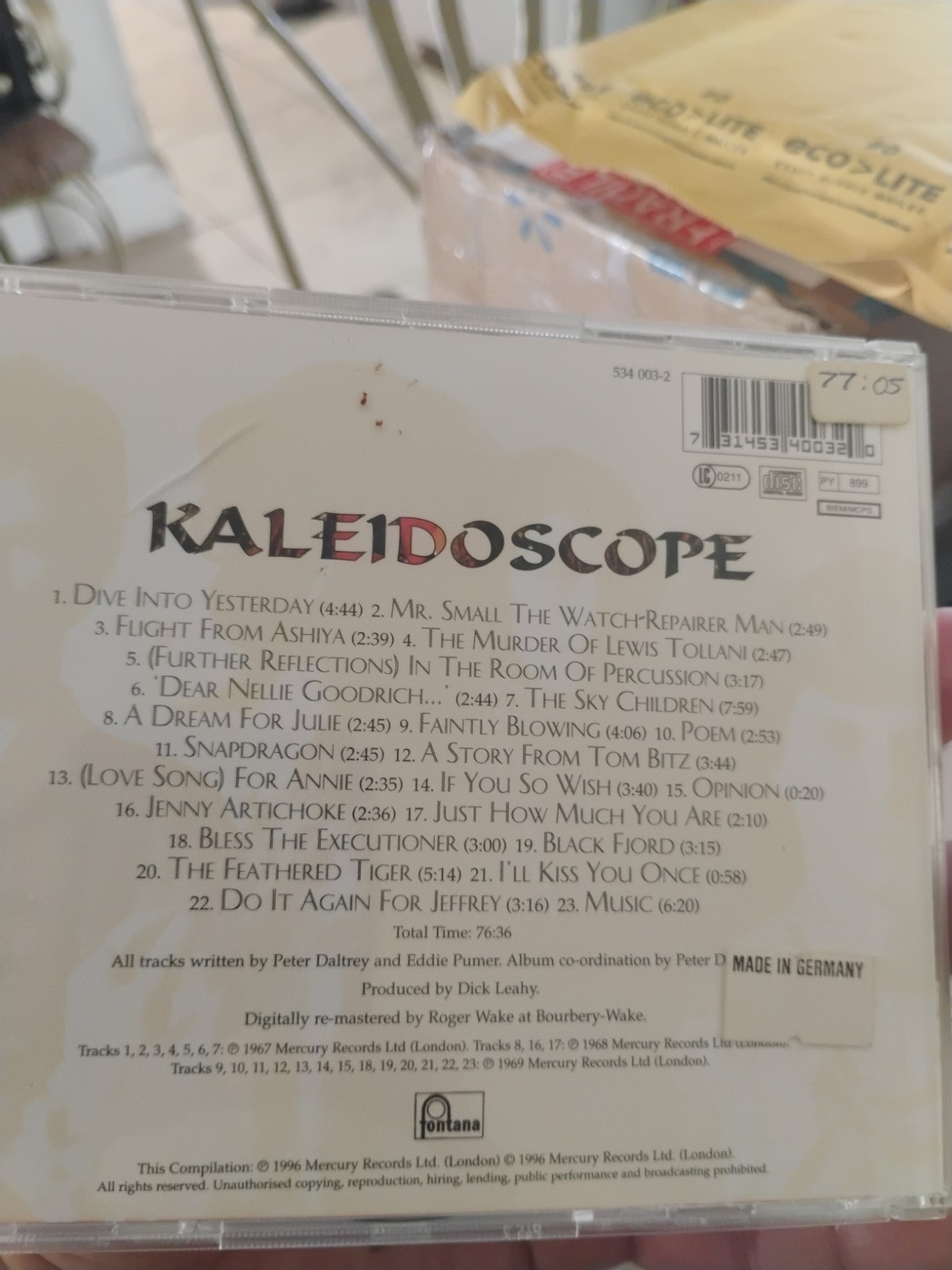 Kaleidoscope DIVE INTO YESTERDAY Fontana UK CD pop psych FLIGHT FROM ASHIYA