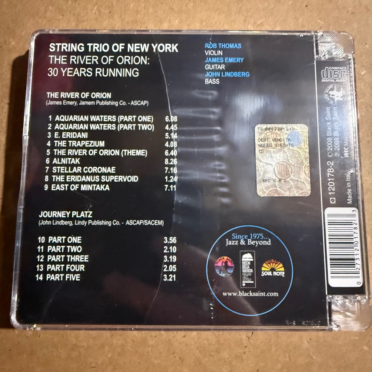 String Trio of NY – The River of Orion: 30 Years Running CD 2008 Jazz Black New