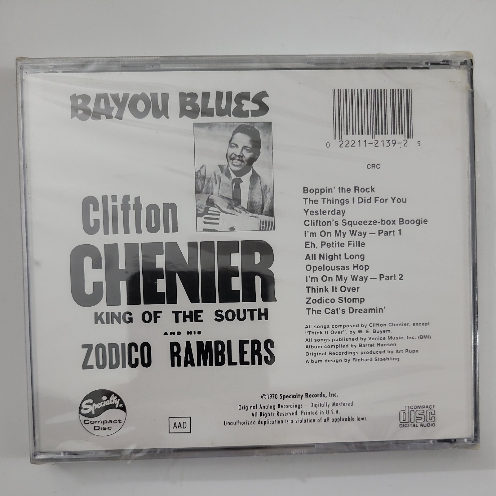 Clifton Chenier - CD - Bayou Blues Specialty Records 1970 NEW