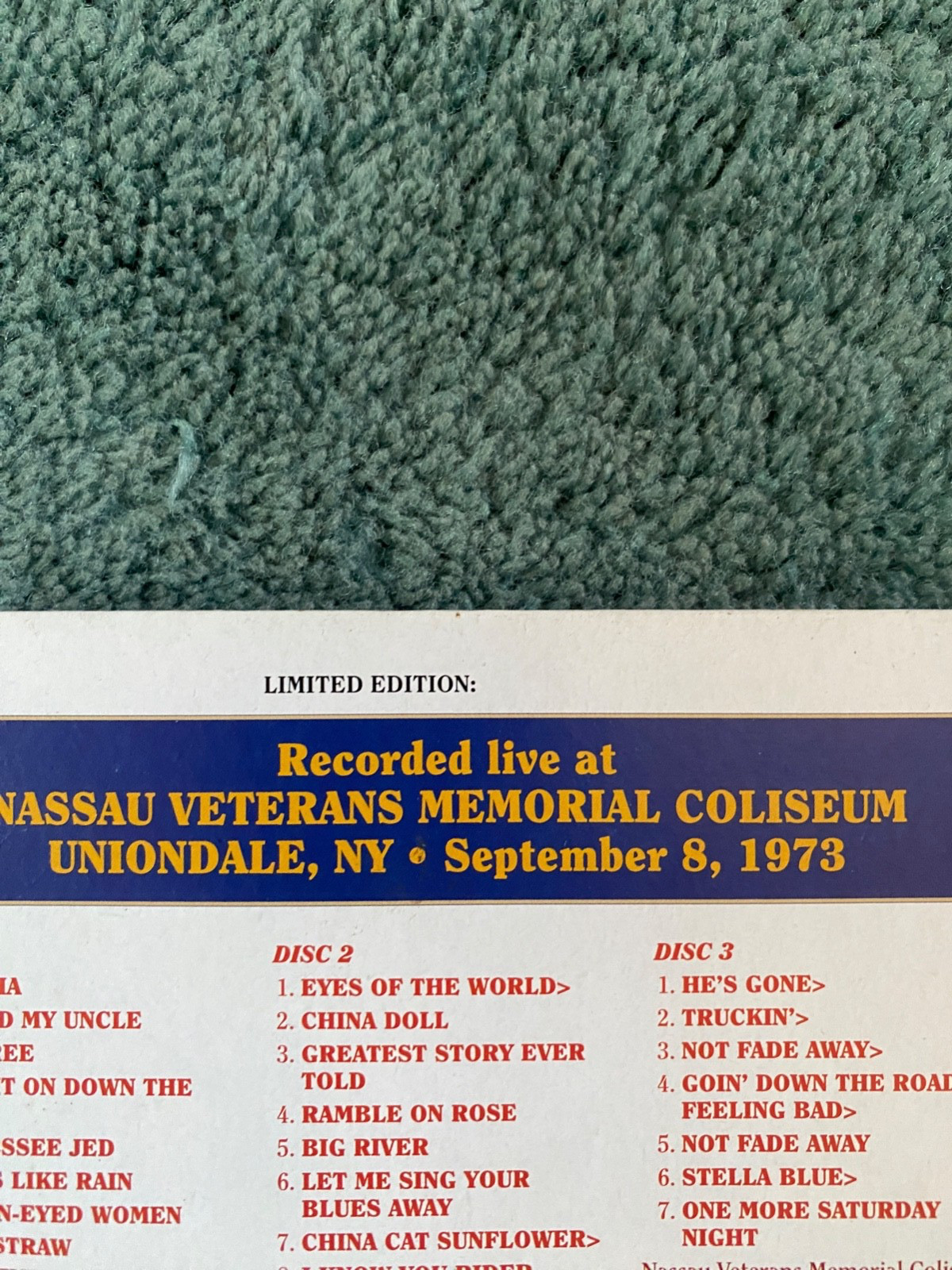 Grateful Dead Dave's Picks 38 Nassau Coliseum Uniondale NY 9/8/73 1973 3 CD