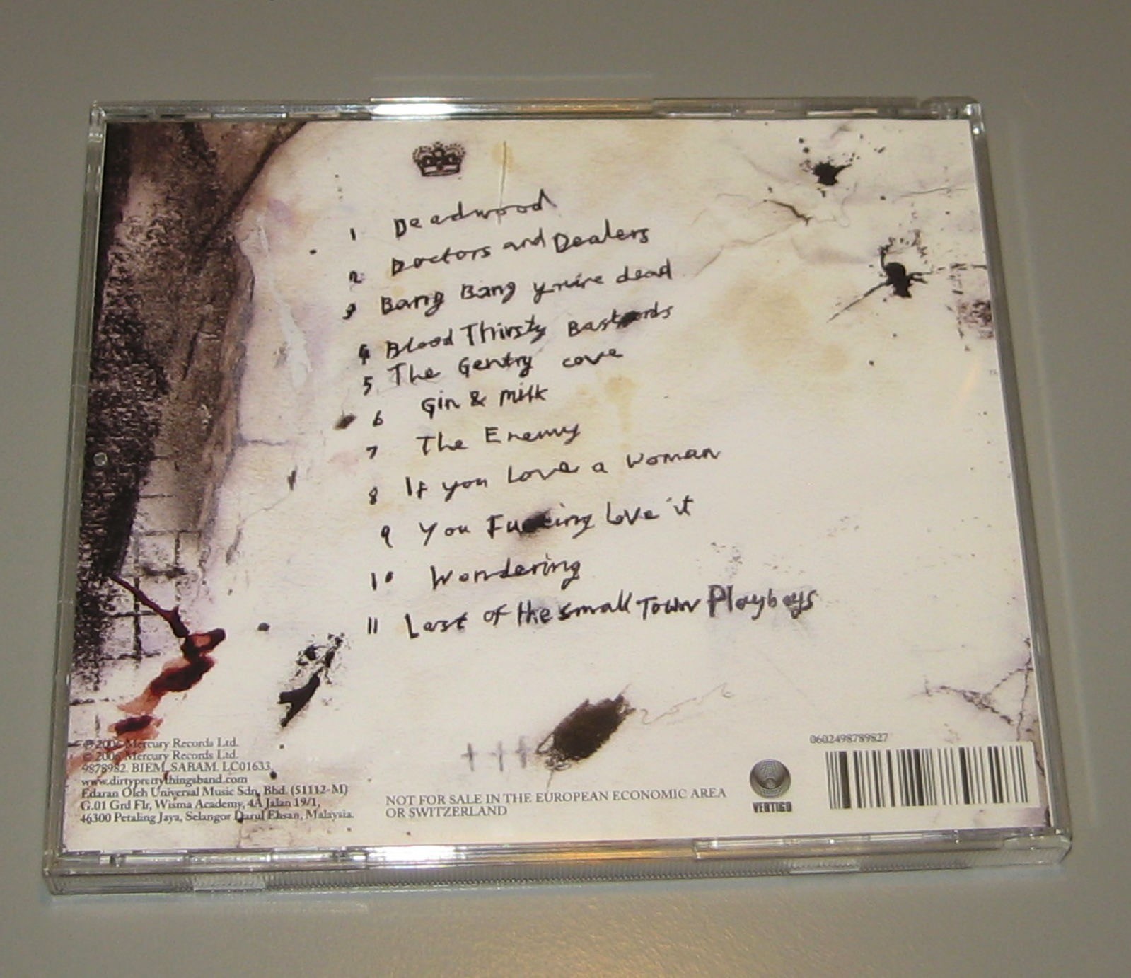 Dirty Pretty Things - Waterloo To Anywhere (CD, 2006, Vertigo Records (Malaysia)