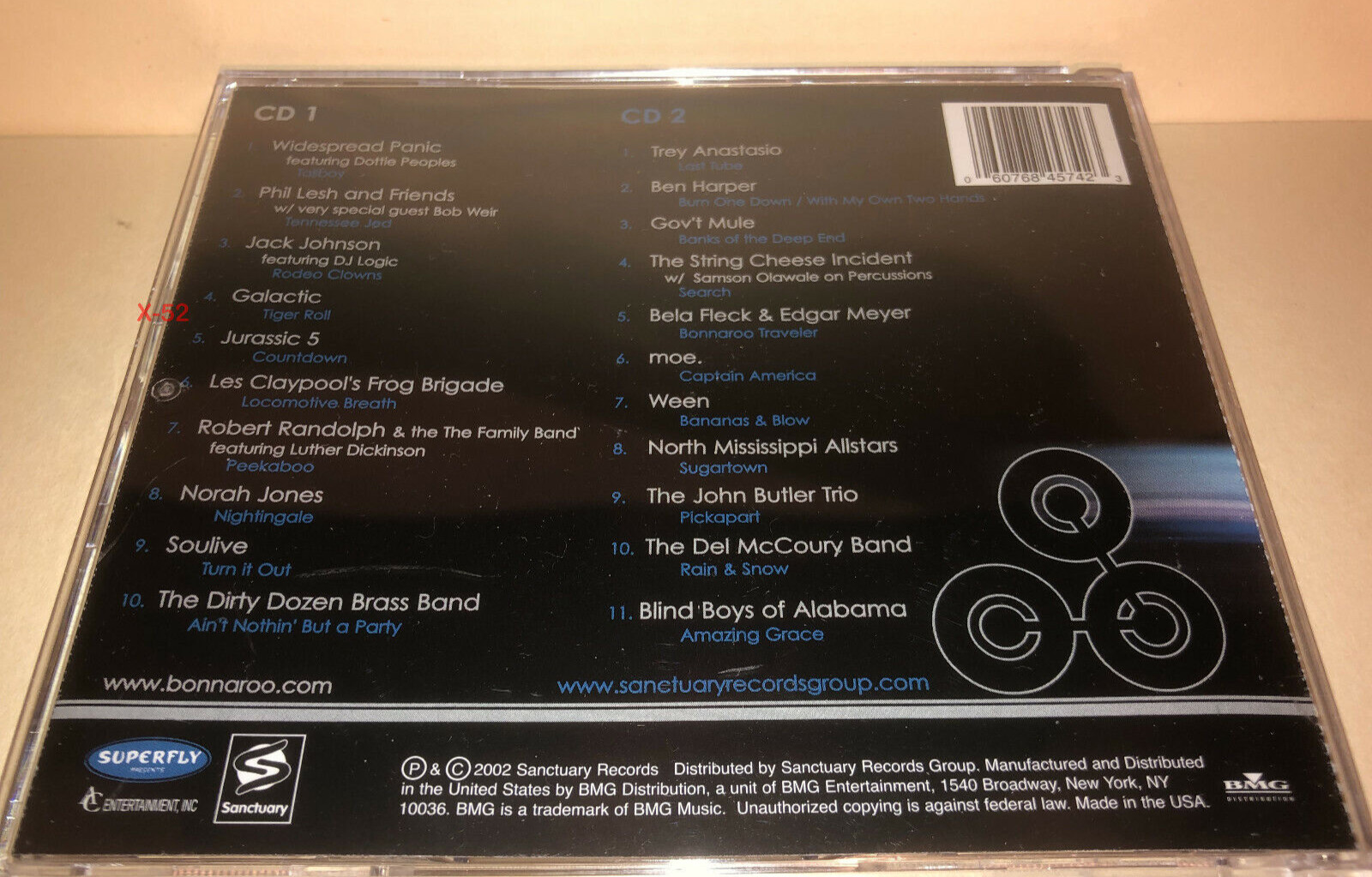 Bonnaroo Live CD Norah Jones Ben Harper Ween Jack Johnson Jurassic 5 Blind Boys