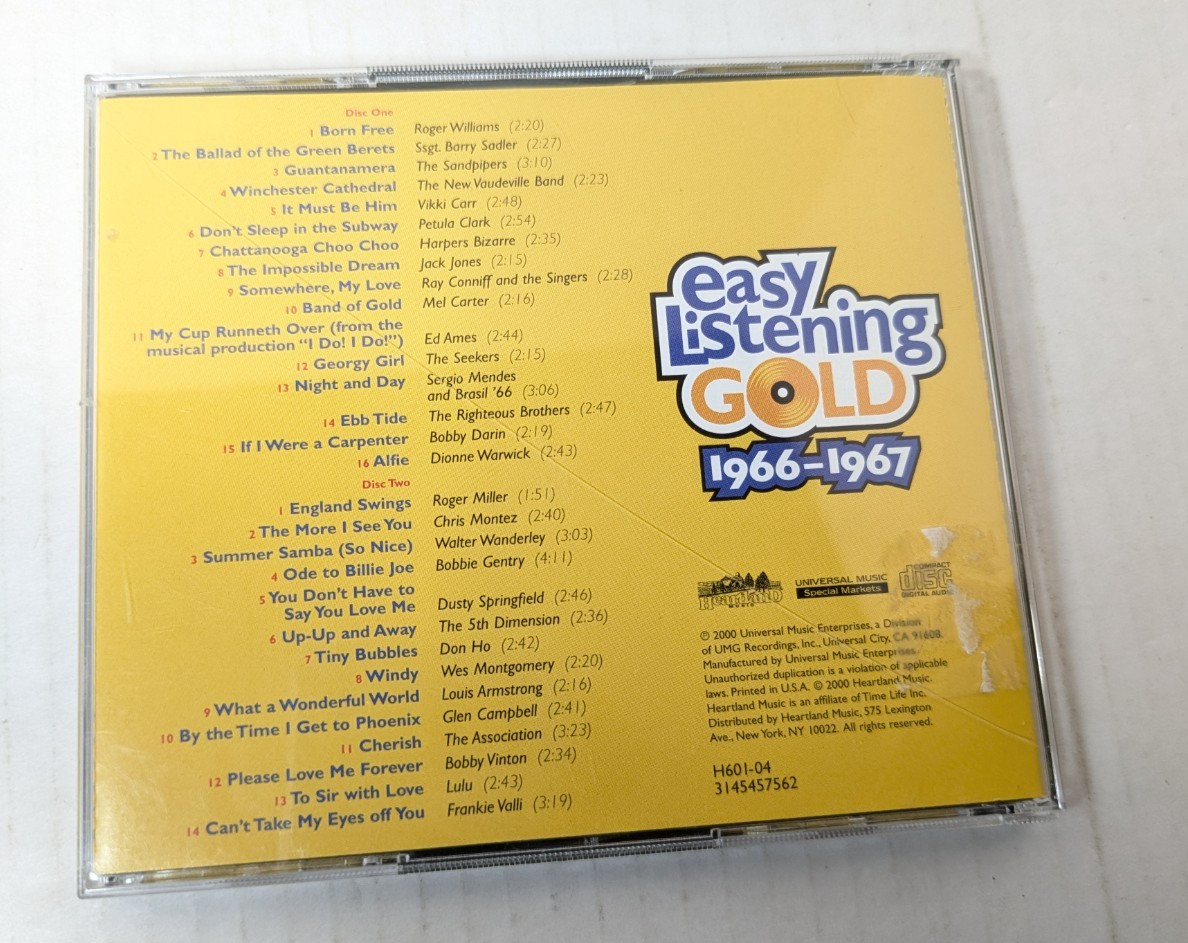 Easy Listening Gold 1966-1967 2 discs CD 30 Tracks 1960s POP Heartland Tested