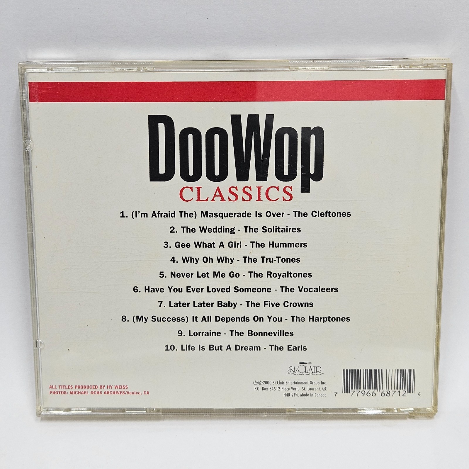 Doo Wop Classics CD 2000 Canada St-Clair Doo Wop R&B Soul VG+ Tested