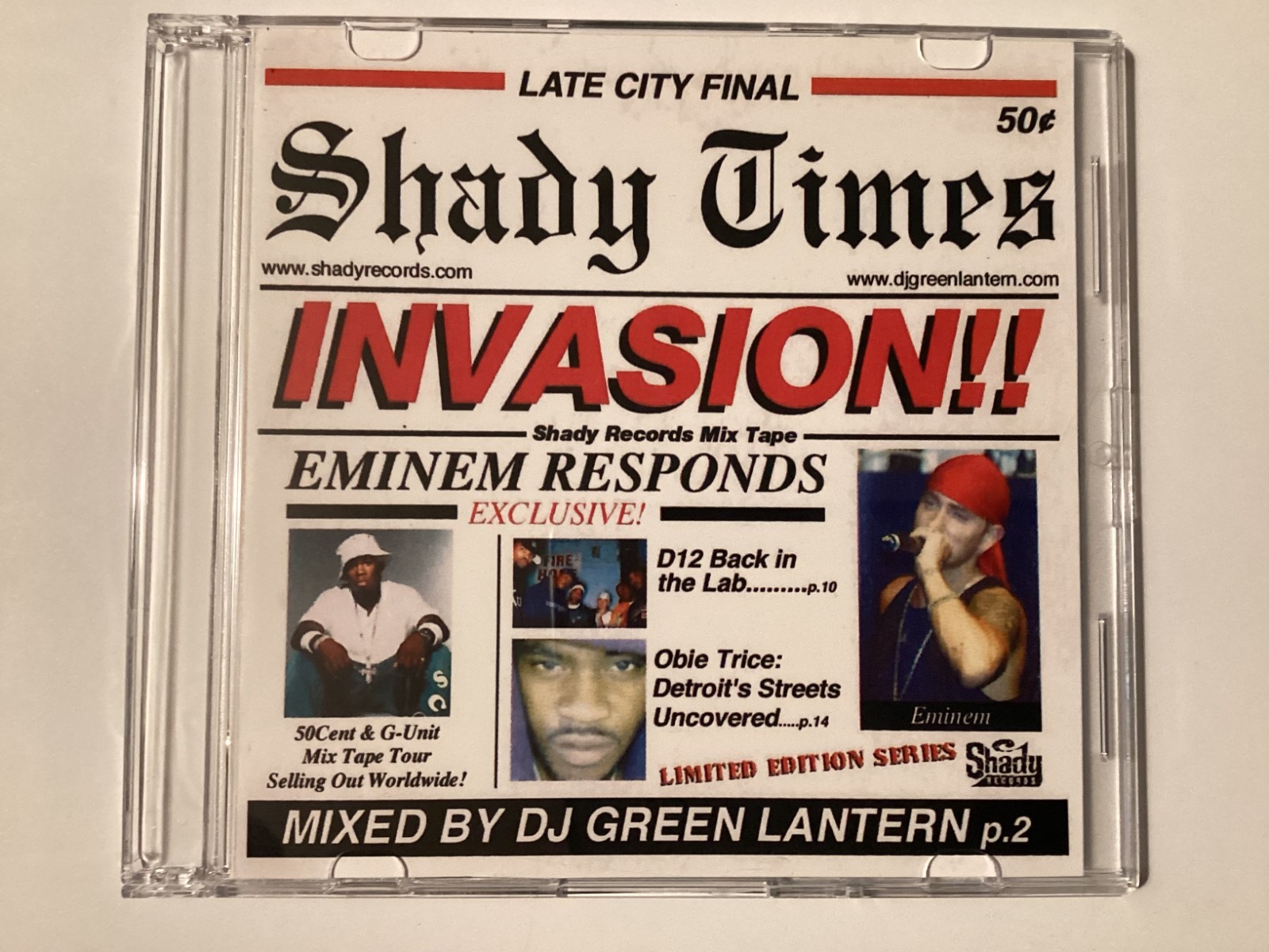 DJ Green Lantern - Invasion CD 2002 Promo Mixtape d12 benzino 50 cent eminem