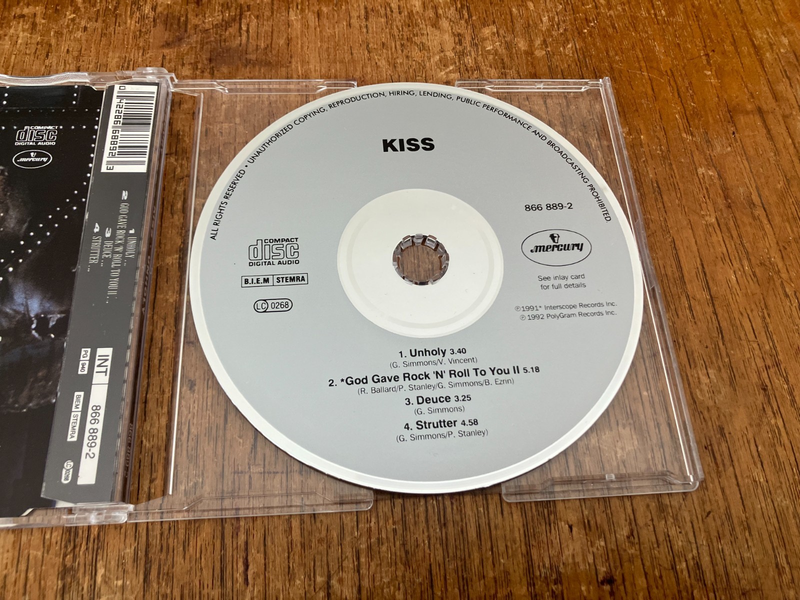 KISS Unholy 4-Track CD-Single 1992 EU Press Bruce Kulick Eric Carr