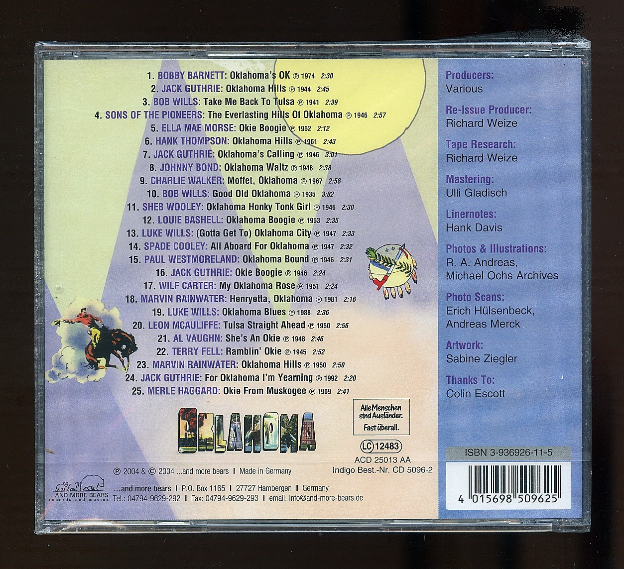 Country CD - V/A - Greetings From Oklahoma - Bear Family - NEW~SEALED - Import