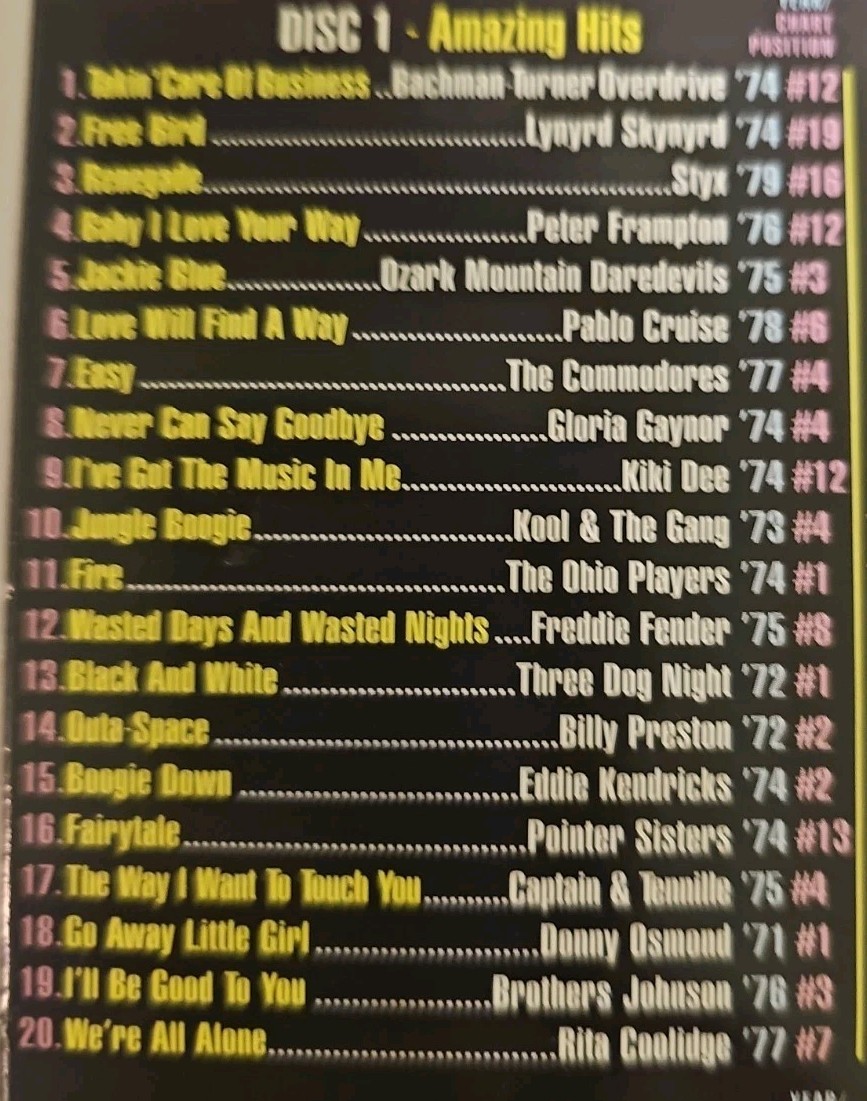 Top Hits Of The 70s 4CD Box Set EX+ Collectables COL-0482BX Styx Free 10cc Toto
