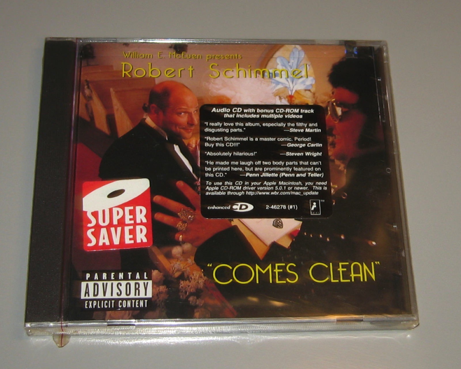 Robert Schimmel - Comes Clean [PA] (CD 1996, Warner Bros. Records) Sealed Comedy