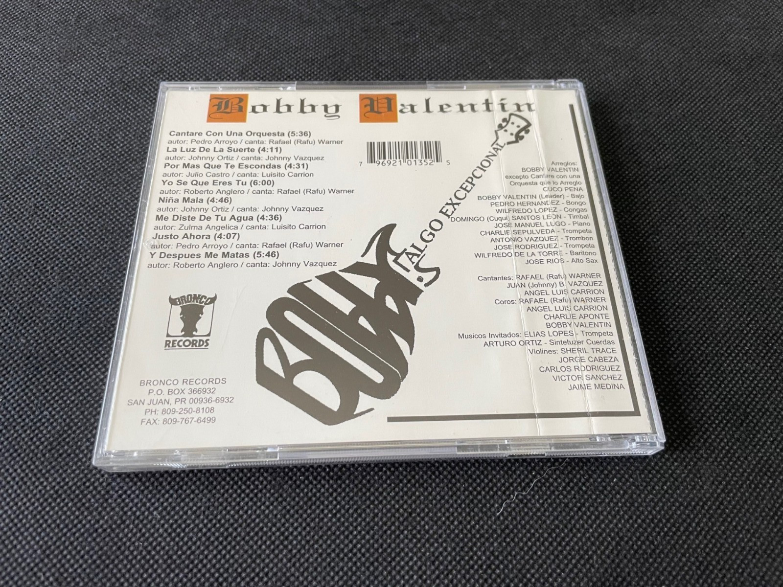 Algo Excepcional BOBBY VALENTIN (1985) Bronco Rec. 135 Audio CD N.MINT