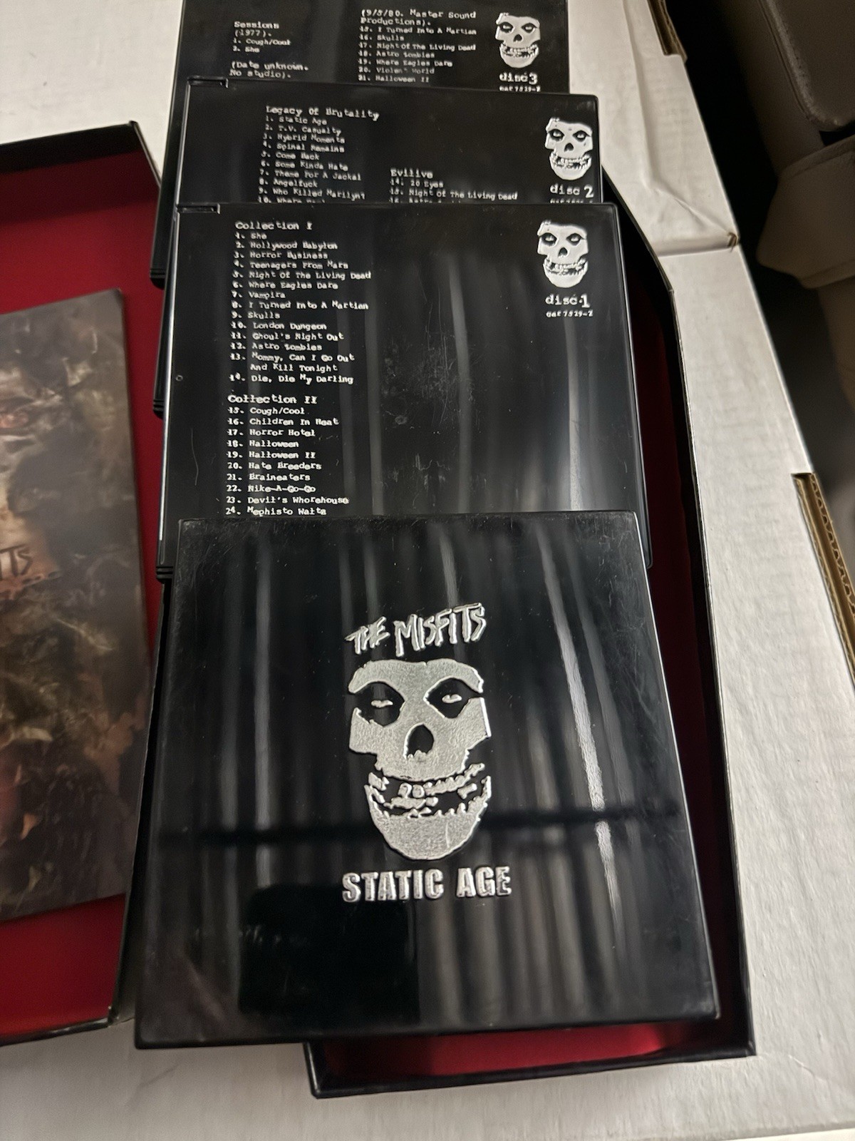 The Misfits CD Coffin Box Set First Pressing Fiend Club Pin Static Age Case