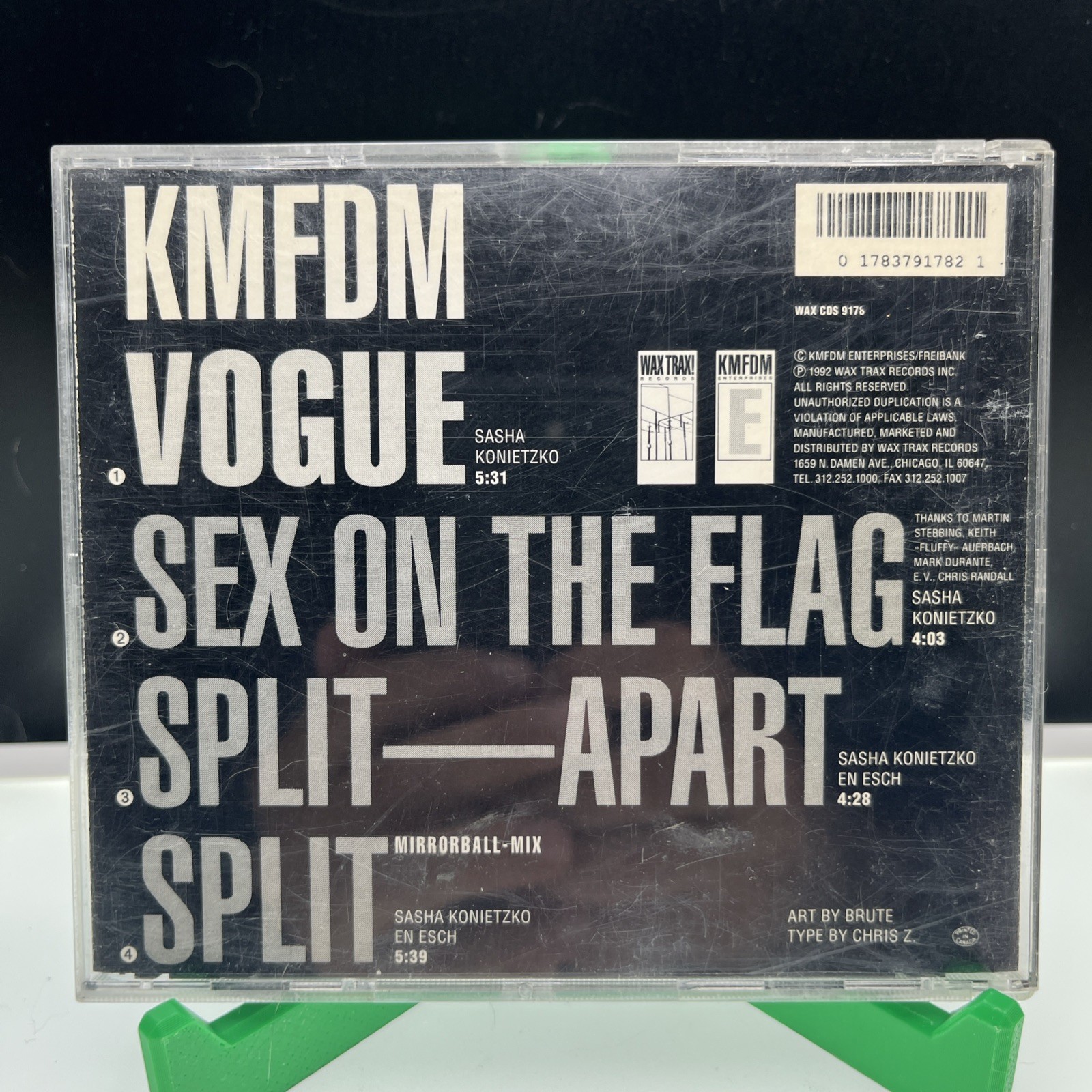 Vintage KMFDM CD Maxi Single Vogue 1994 Wax Trax TVT Industrial Electronic Rock