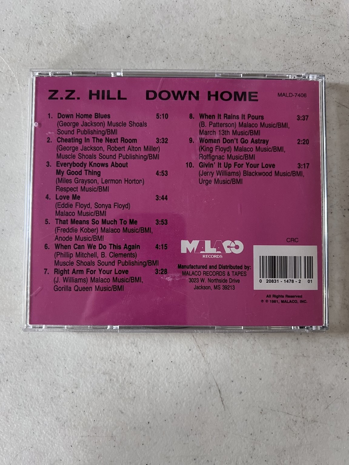 Z.Z. Hill – Down Home CD 1981 Blues Soul R&B Malaco Records