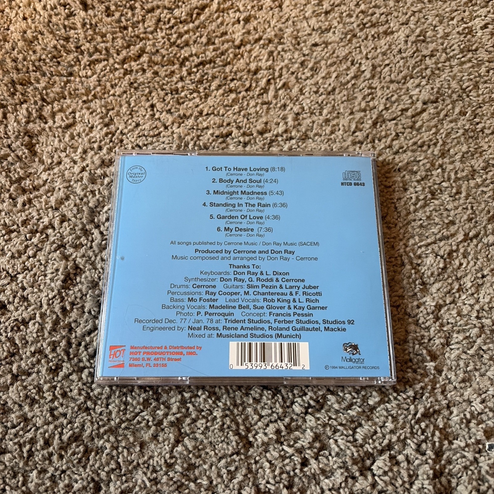 Don Ray The Garden of Love CD 1994 Hot Productions 1970s Disco Euro Funk Soul