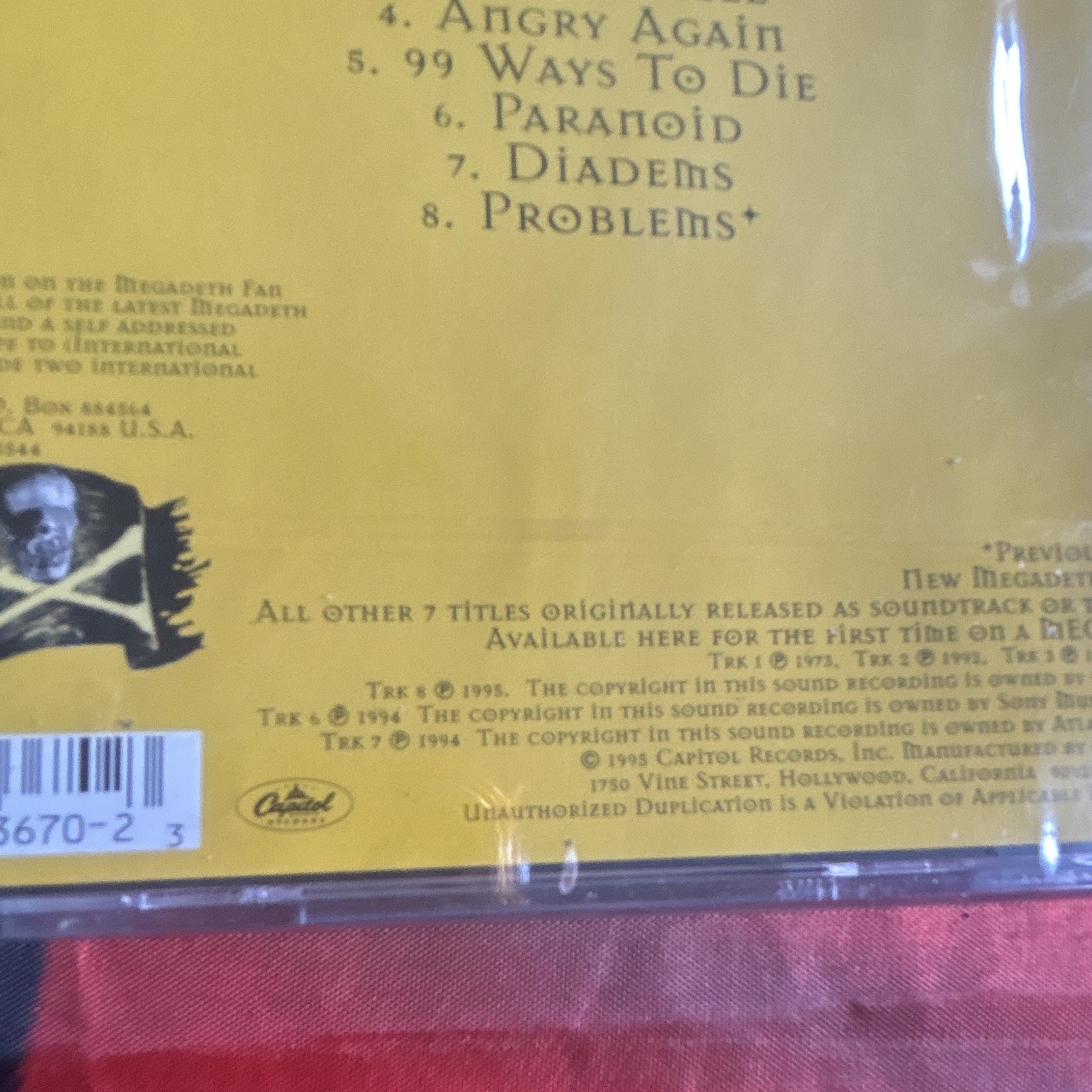 Megadeth Hidden Treasures EP Limited Edition CD 1995 CDP-33670 SEALED Hype