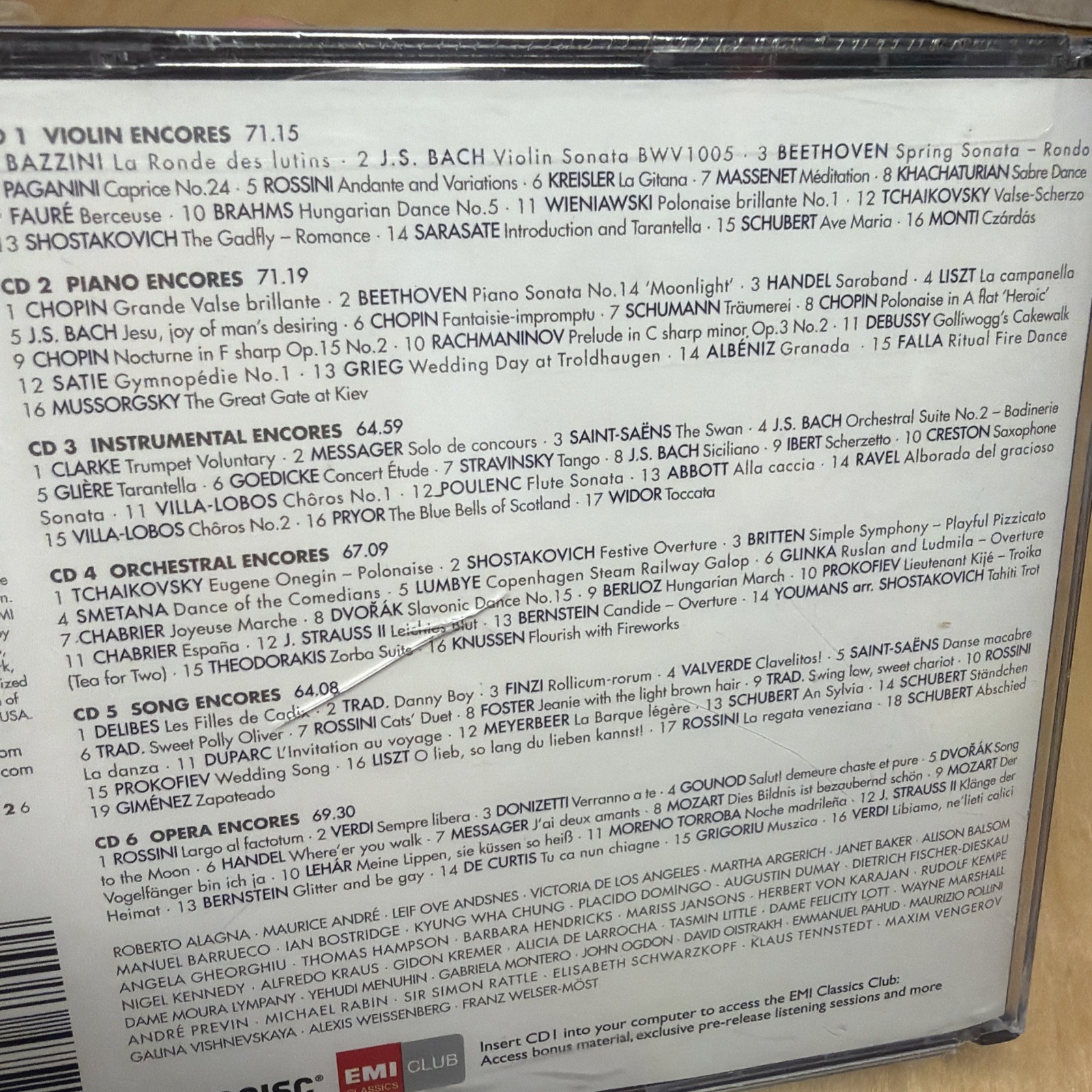 BEST ENCORES 100 - V/A - 6 CD - BOX SET - BRAND NEW STILL SEALED *Crack on Case
