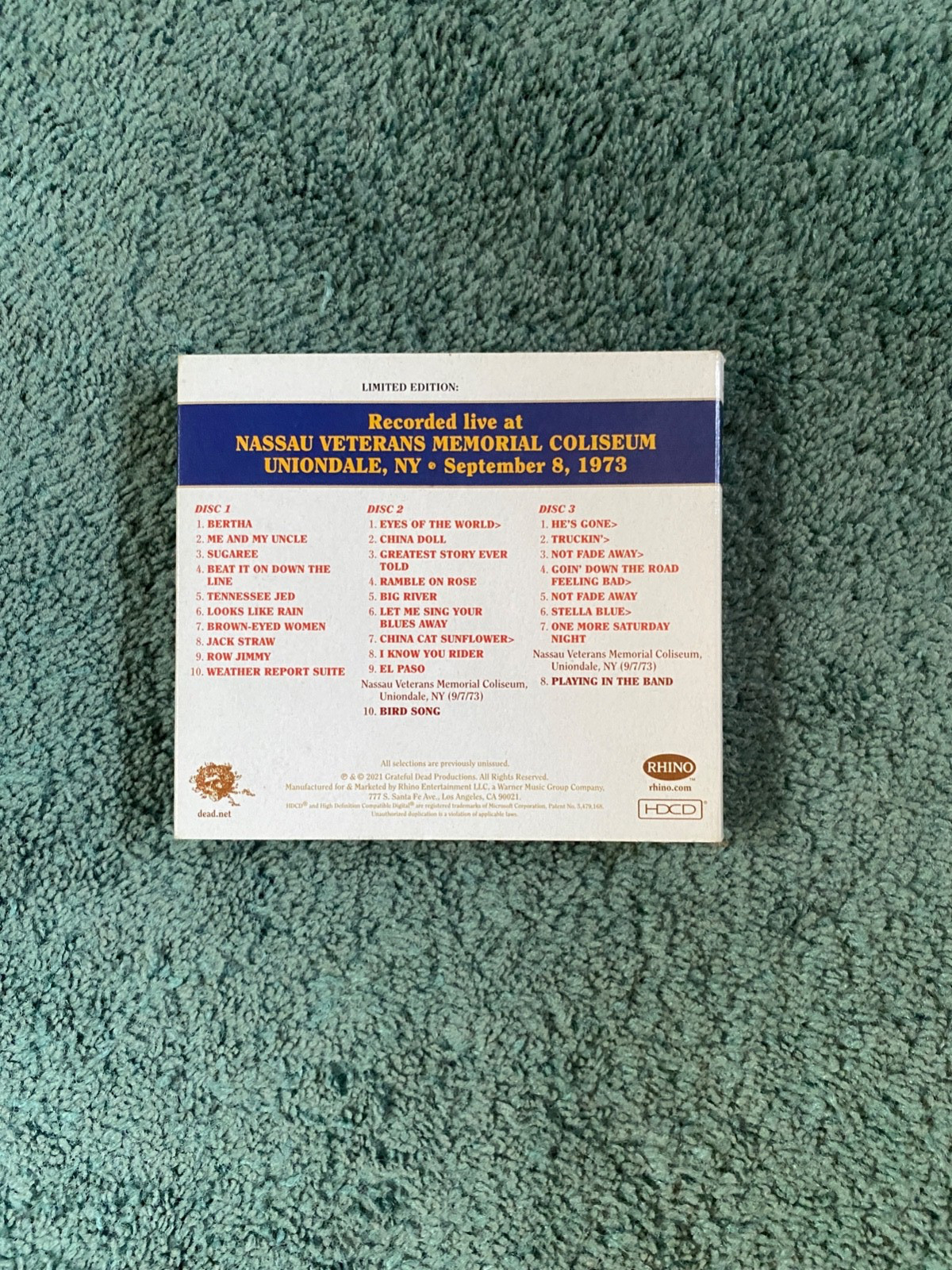 Grateful Dead Dave's Picks 38 Nassau Coliseum Uniondale NY 9/8/73 1973 3 CD