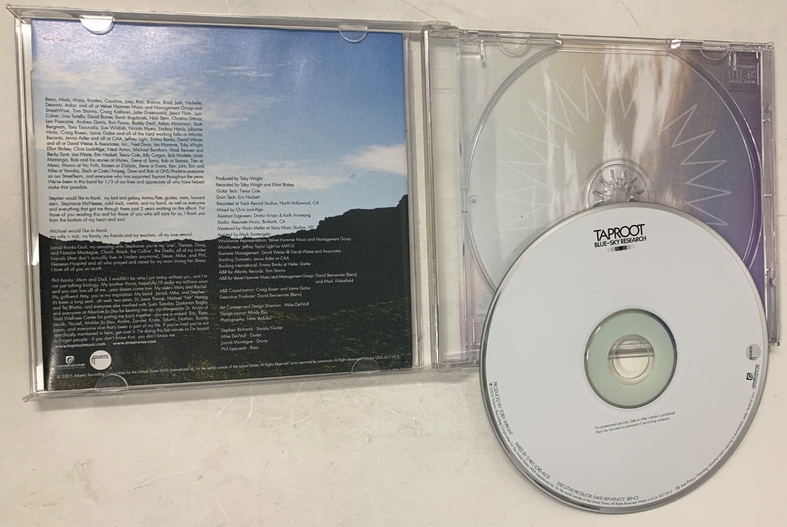 Blue-Sky Research by Taproot 2005 PROMO CD NM w/Promo Sticker FREE USA SHIP