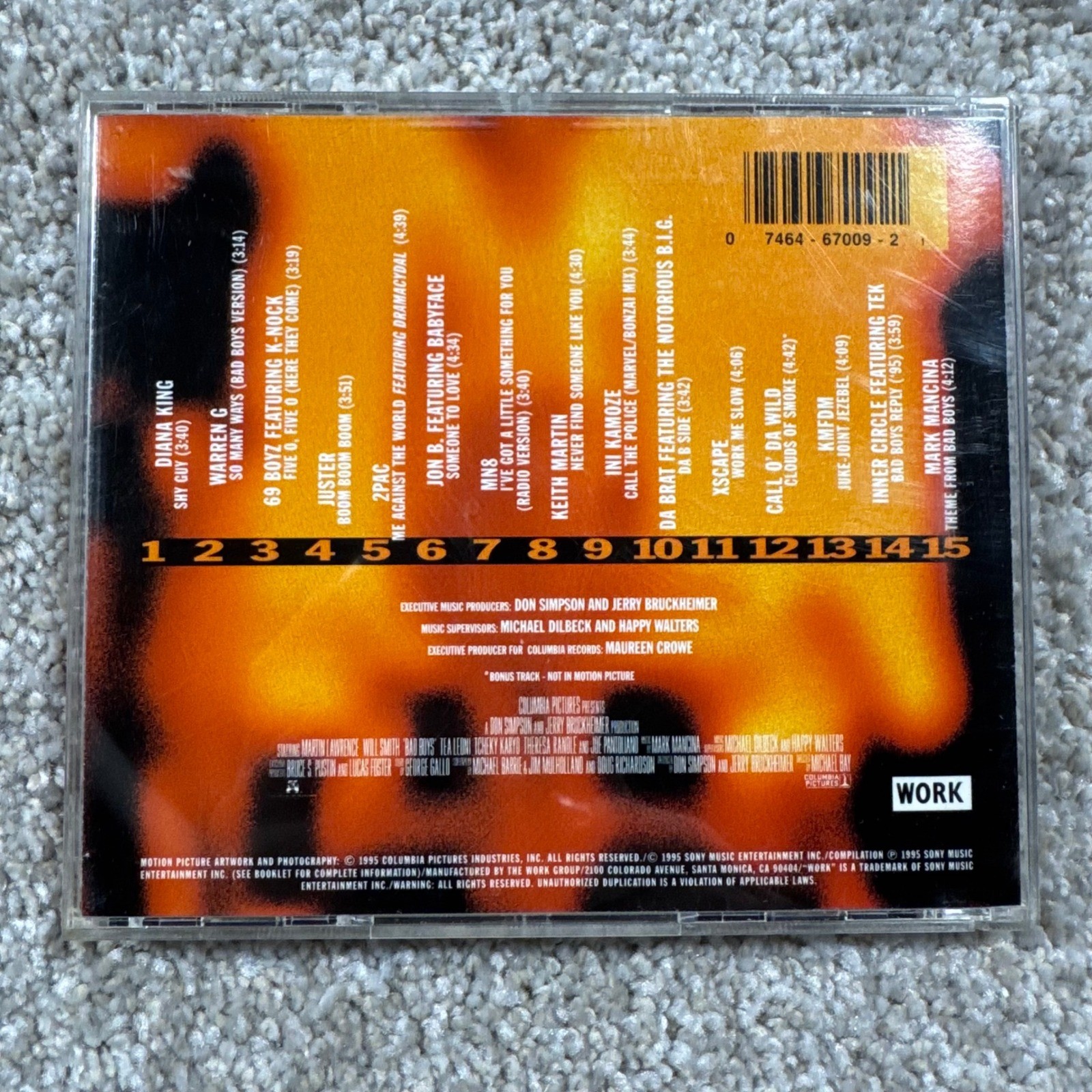 Bad Boys Movie Soundtrack CD 1995 2Pac Notorious BIG Warren G 074646700928