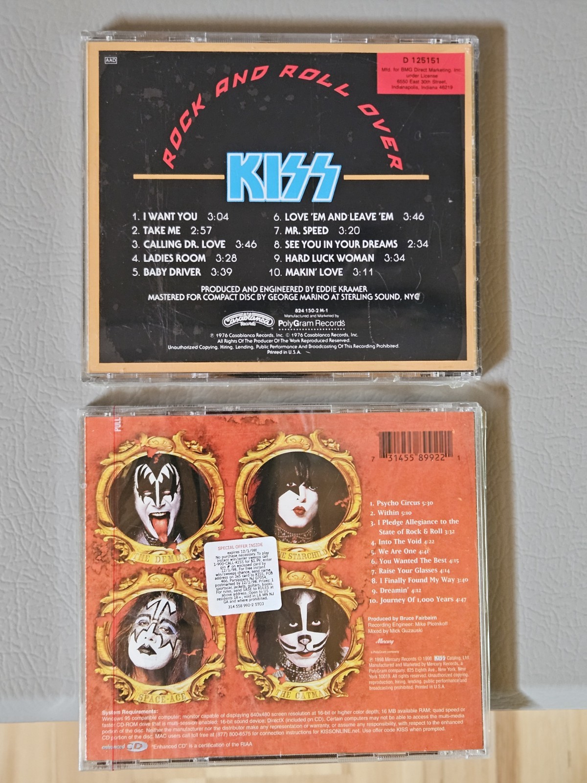 KISS Psycho Circus ** Lendicular**& KISS ROCK And ROLL OVER * SEALED*