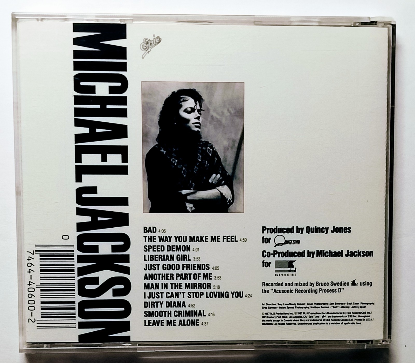 Michael Jackson Bad CD Epic EK 40600 DADC DIDP 70643 First Pressing