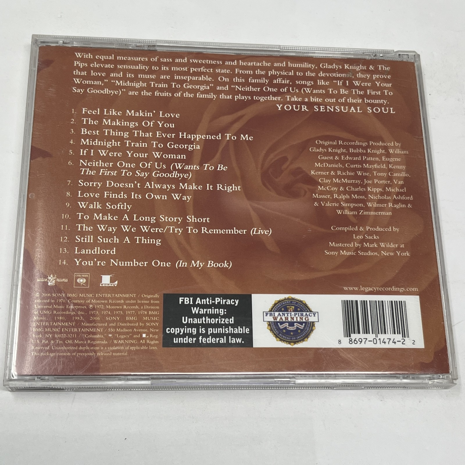 Gladys Knight & The Pips - Beautiful Ballads CD (2005 Legacy Recordings) R&B