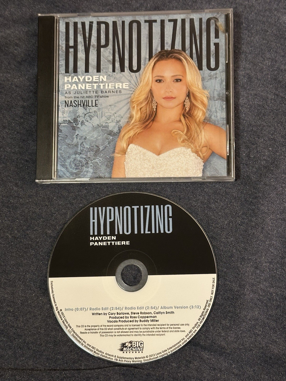 RARE Hayden Panettiere Hypnotizing (Edit) Promo CD Single 2013 Nashville