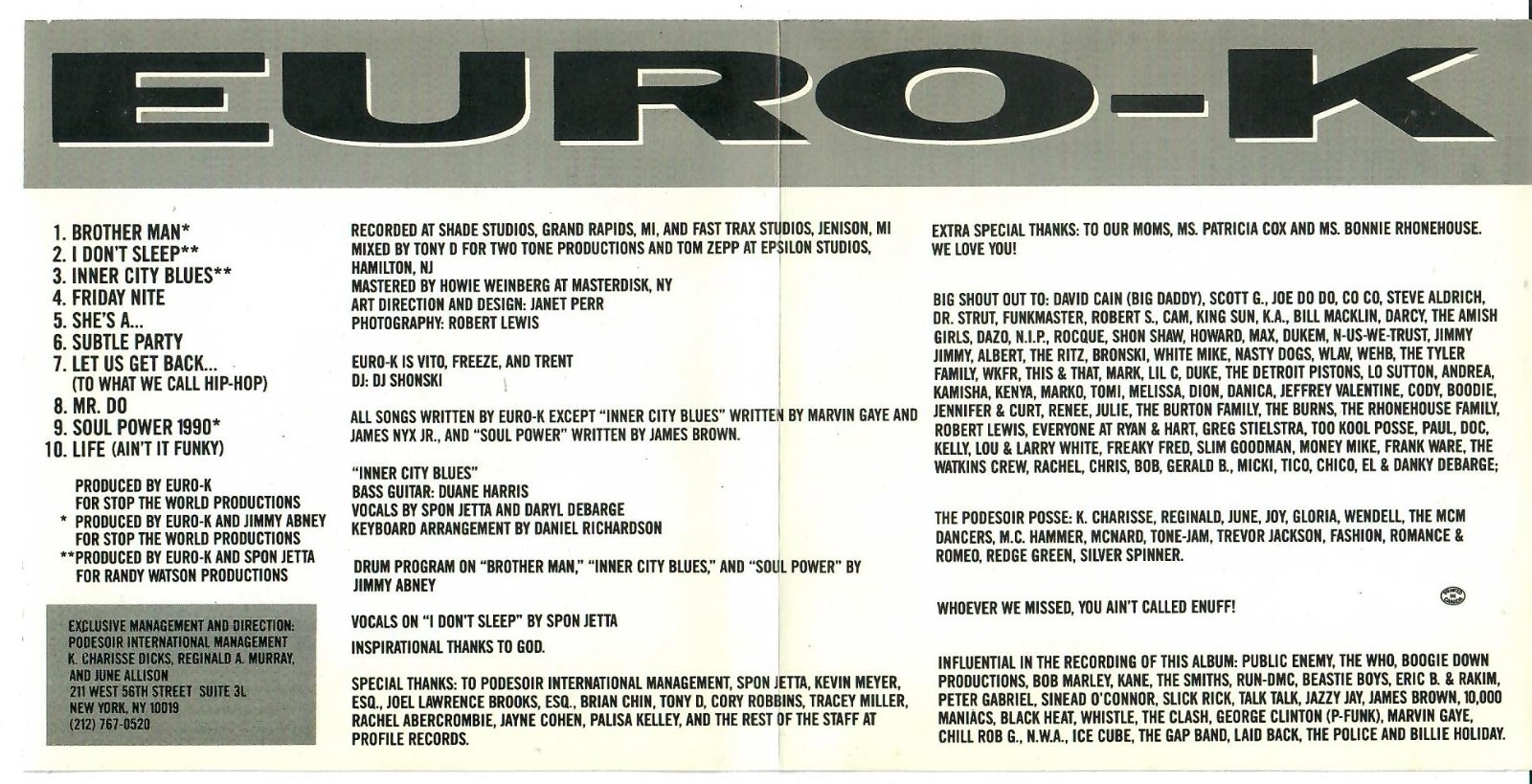 EURO-K Self Titled CD 1990 Profile SPON JETTA DARYL DEBARGE Original Release