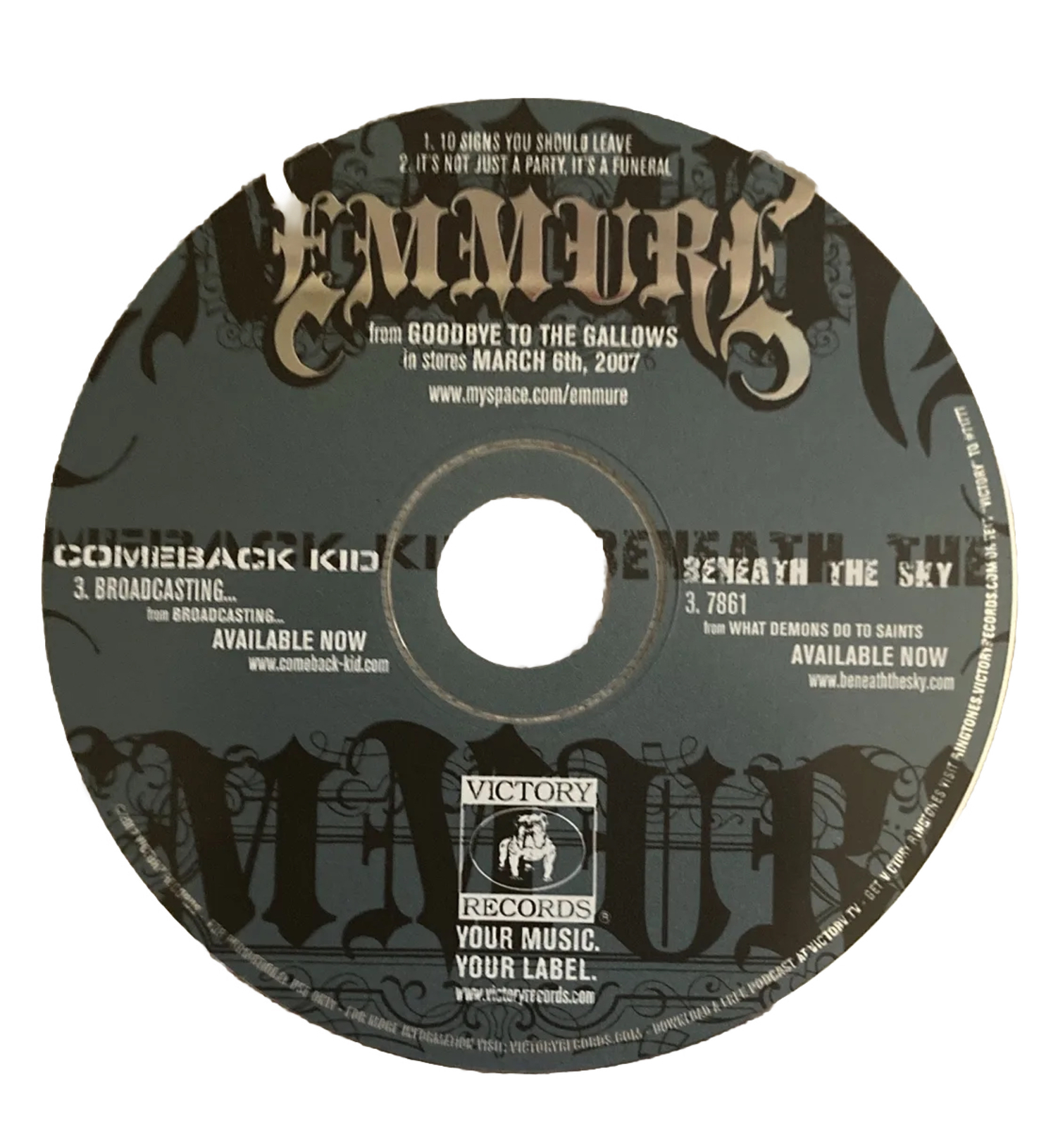 EMMURE - COMEBACK KID - BENEATH THE SKY 2007 Victory Records PROMO CD SAMPLER