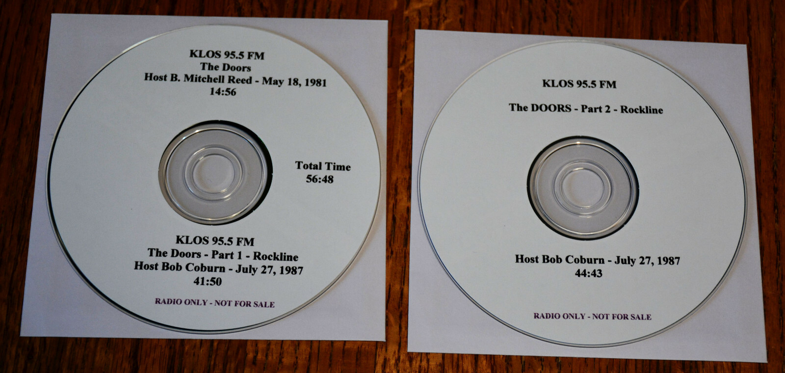 THE DOORS Radio Shows 2 CDs KLOS 99.5 FM 1981 & 1987 RARE!!! Produced for KLOS!