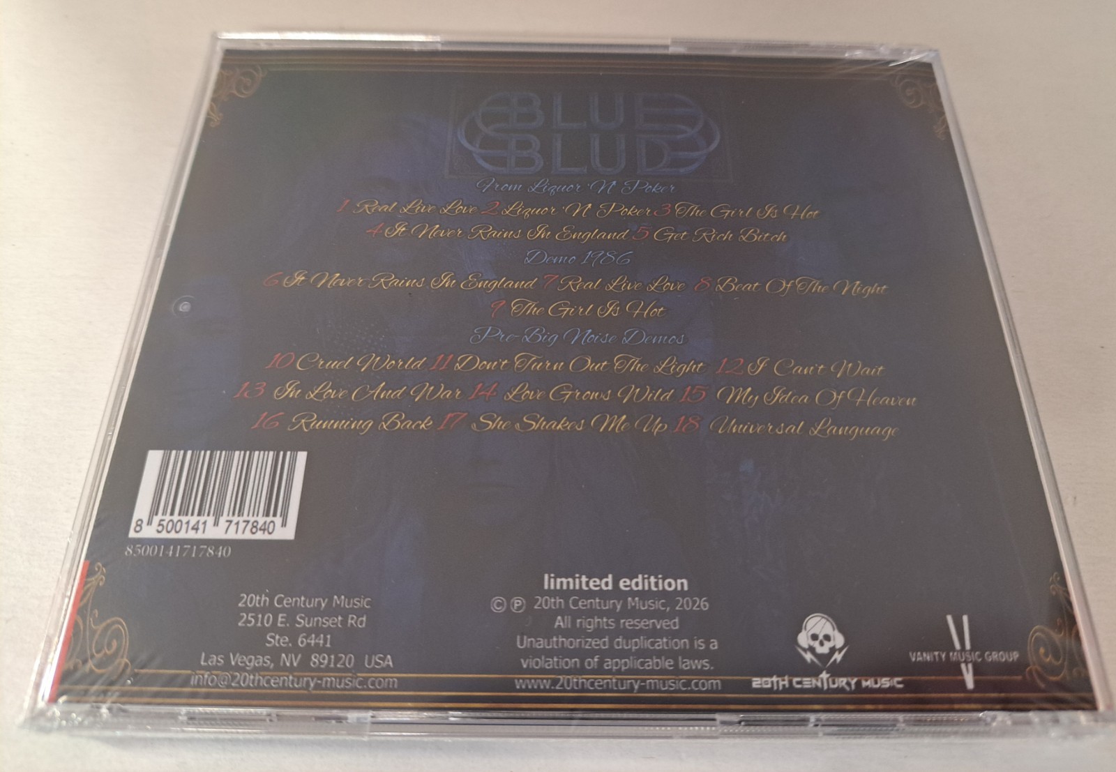 Blue Blud Early Blood: Demos And Rarities '87 - '92 New CD Hard Rock
