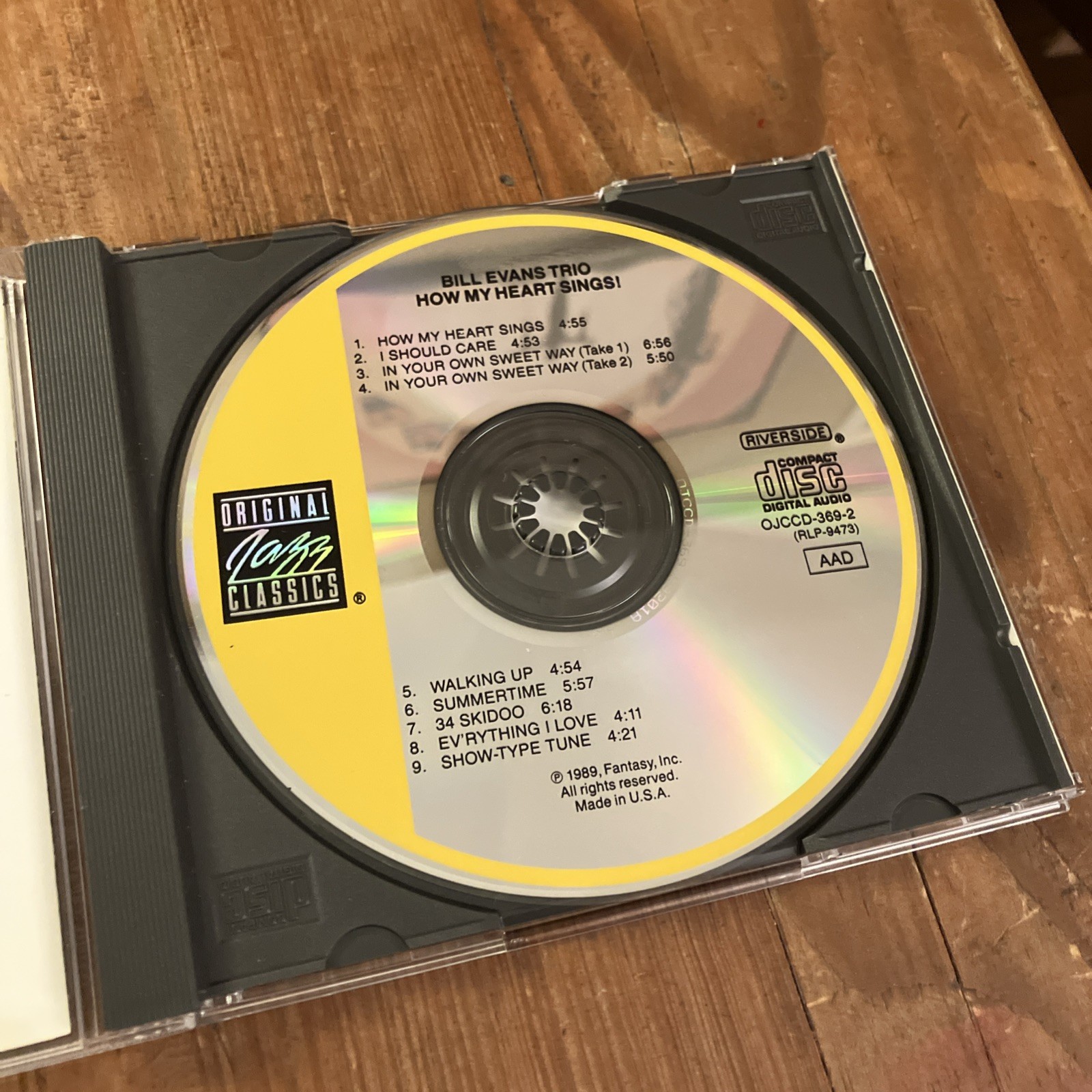 Bill Evans Trio How My Heart Sings! CD 1989 Digital Remaster Jazz Riverside OJC